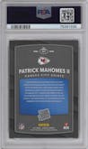 Patrick Mahomes II from the 2017 Panini Donruss set graded by PSA and given an overall grade of 8.