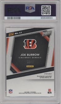 Joe Burrow from the 2023 Panini The National VIP set graded by PSA and given an overall grade of 9.