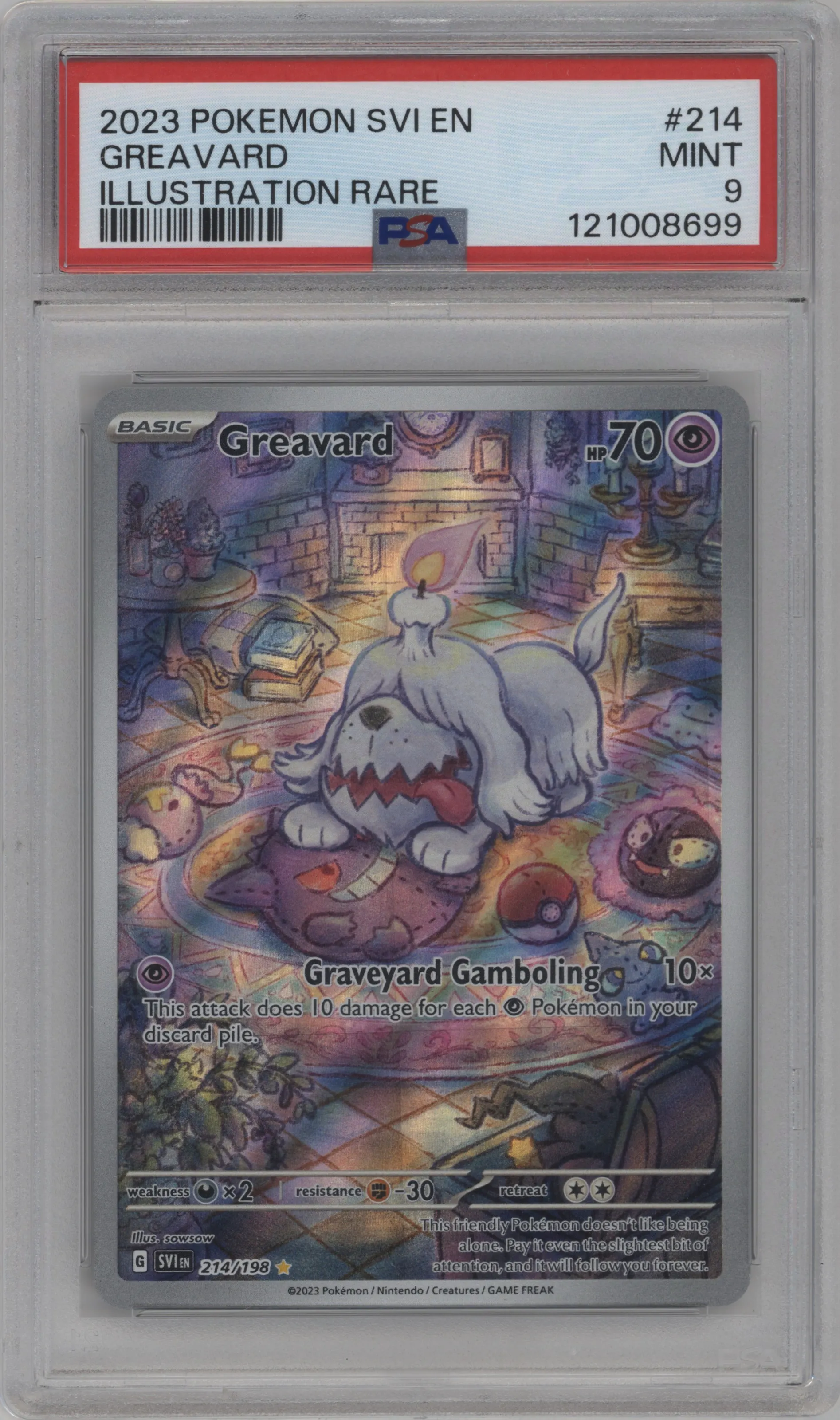 2023 Pokemon SV Greavard #214 PSA 9