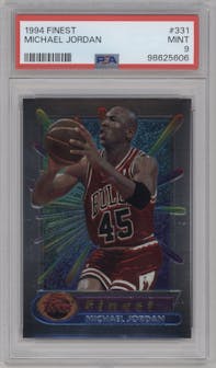 Michael Jordan from the 1994-95 Topps Finest  set graded by PSA and given an overall grade of 9.