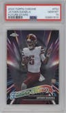 Jayden Daniels from the 2024 Topps Chrome set graded by PSA and given an overall grade of 10.