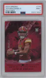 Jayden Daniels from the 2024 Panini Origins set featuring a Red Holo parallel graded by PSA and given an overall grade of 9.