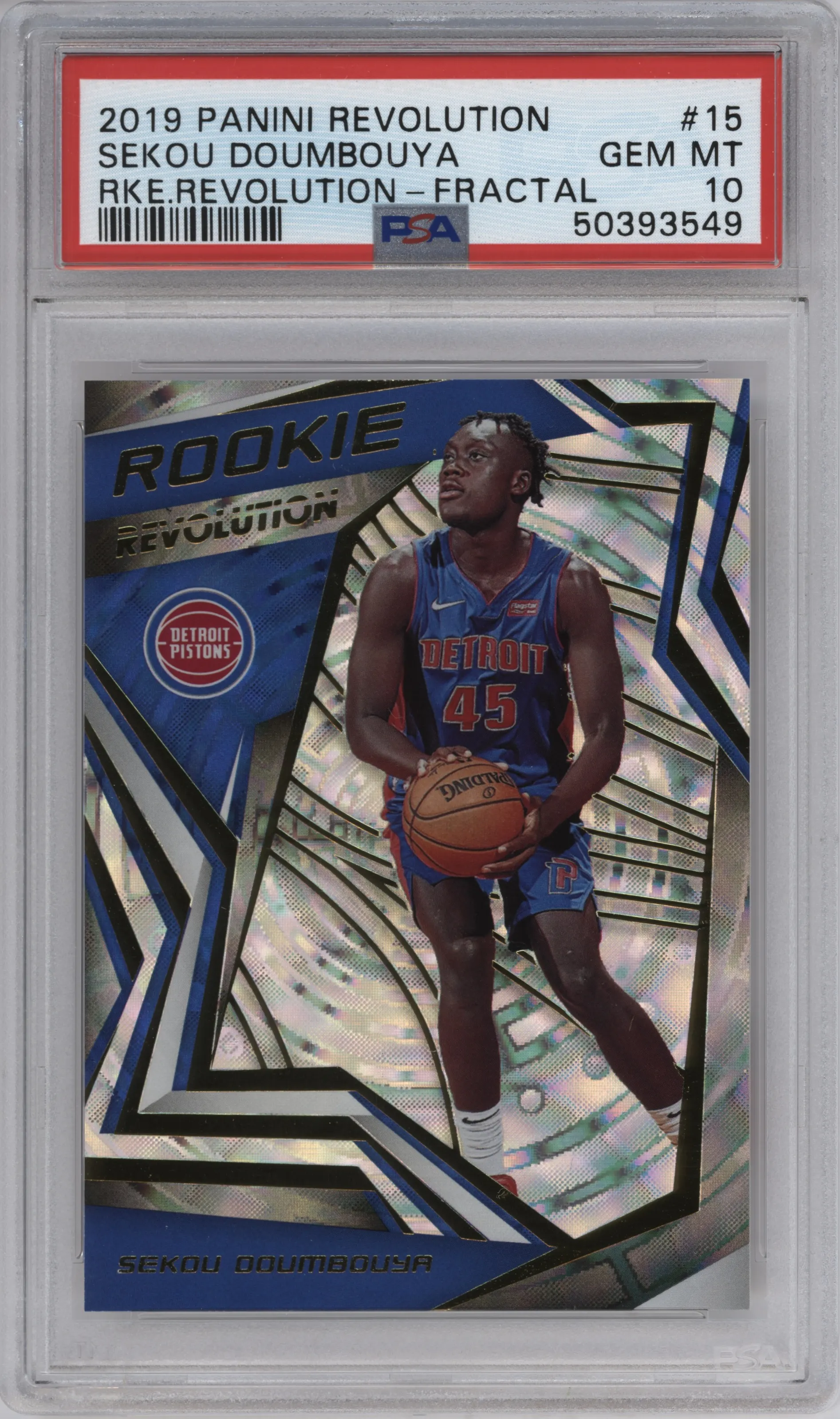 2019 Panini Revolution Rke.Revolution Sekou Doumbouya Fractal PSA 10