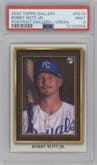 Bobby Witt Jr.  from the 2022 Topps Gallery set featuring a Green parallel graded by PSA and given an overall grade of 9.
