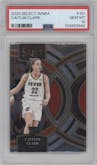 Caitlin Clark from the 2024 Panini Select WNBA set graded by PSA and given an overall grade of 10.