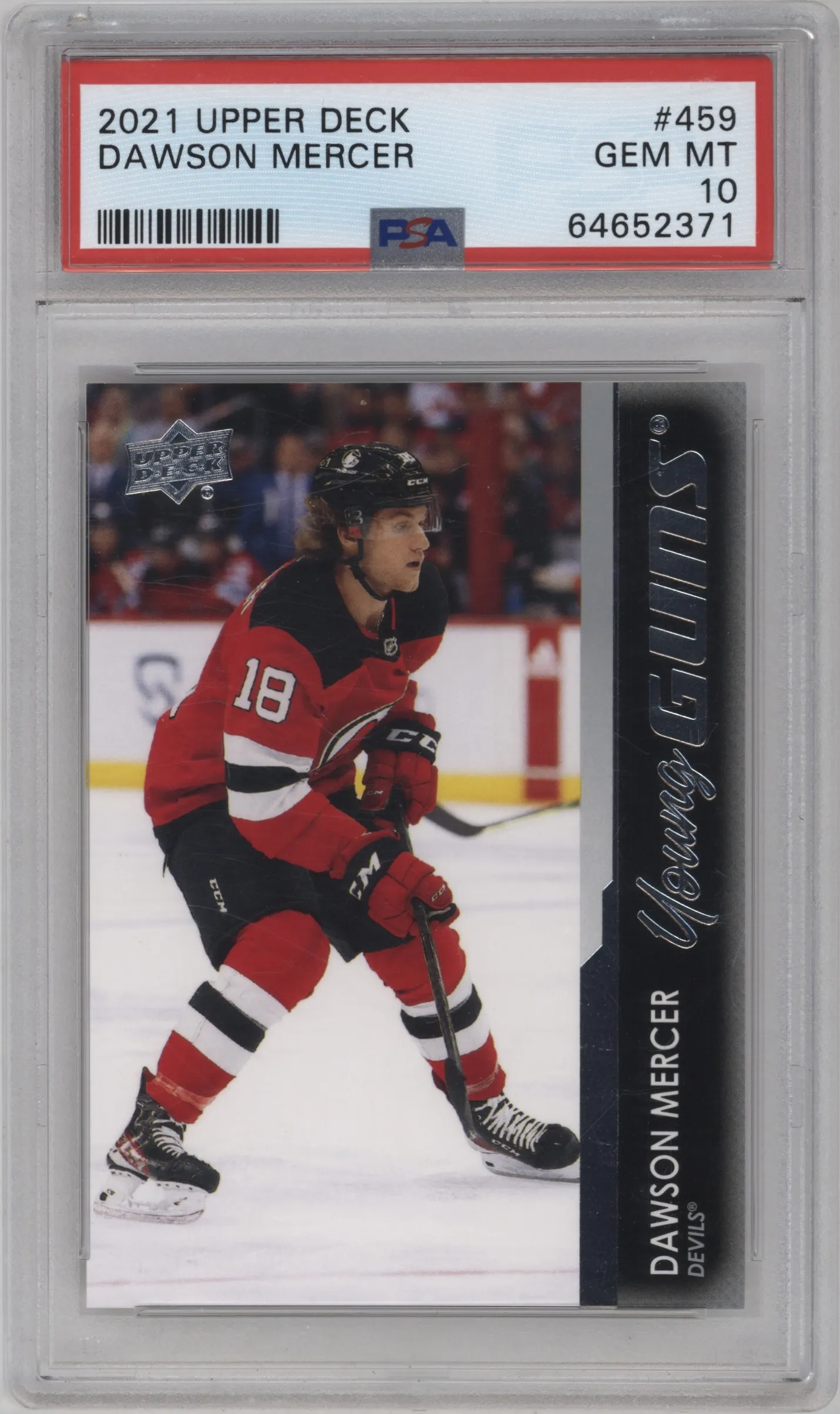 2021 Upper Deck Series 2 Young Guns Dawson Mercer #459 PSA 10