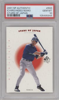 Ichiro Suzuki/Hideo Nomo from the 2001 SP Authentic set graded by PSA and given an overall grade of 10.