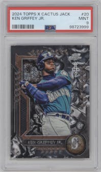 Ken Griffey Jr. from the 2024 Topps Cosmic Chrome x Cactus Jack set graded by PSA and given an overall grade of 9.
