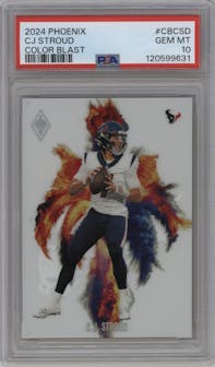 C.J. Stroud from the 2024 Panini Phoenix set graded by PSA and given an overall grade of 10.