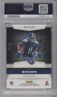 A.J. Brown from the 2019 Panini Obsidian set featuring a Electric Etch Yellow parallel graded by PSA and given an overall grade of 8.