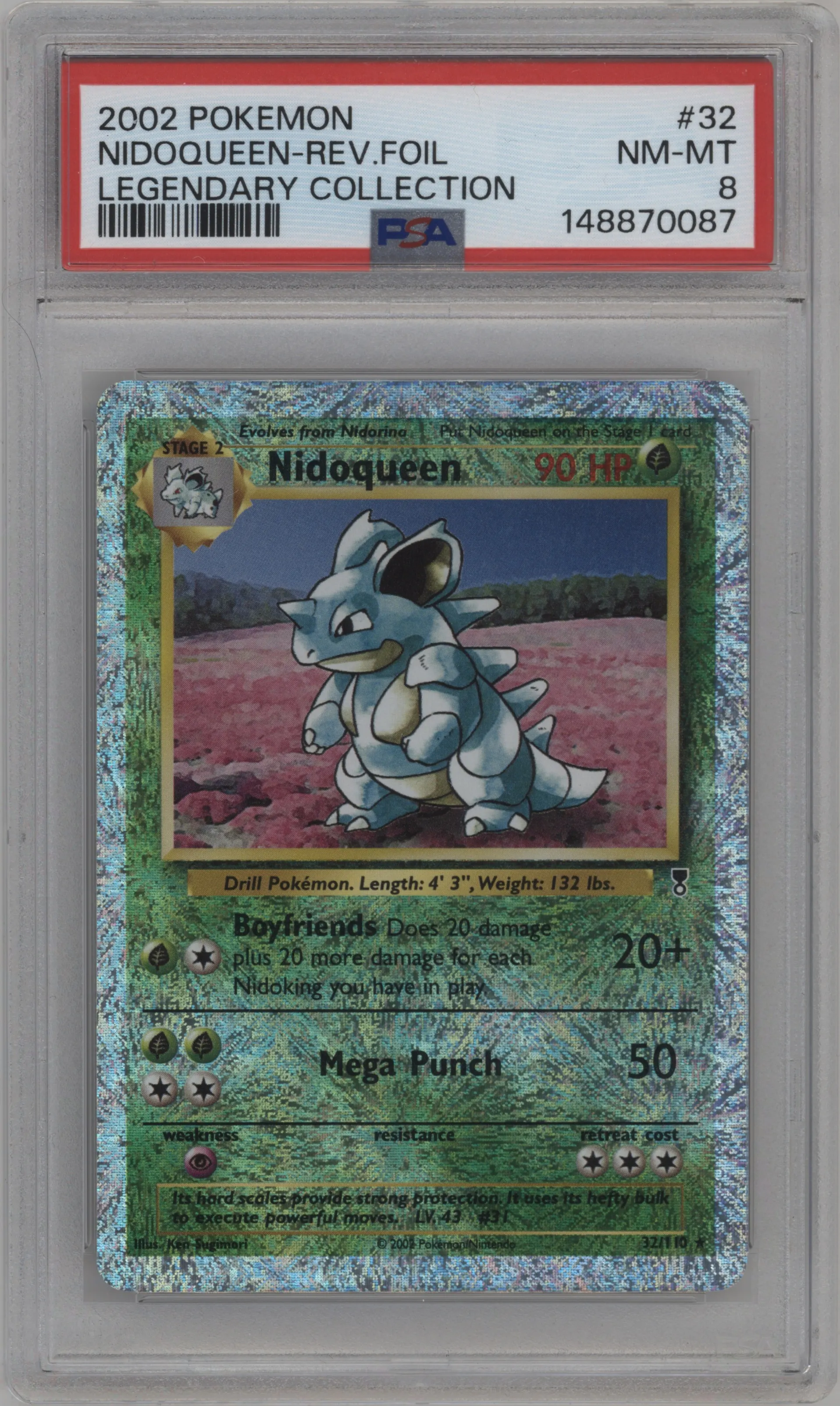 2002 Pokemon Legendary Collection Nidoqueen #32 PSA 8