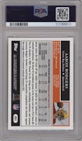 Aaron Rodgers from the 2005 Topps set graded by PSA and given an overall grade of 10.