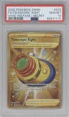 Telescopic Sight from the 2020 Pokemon SWSH set graded by PSA and given an overall grade of 10.