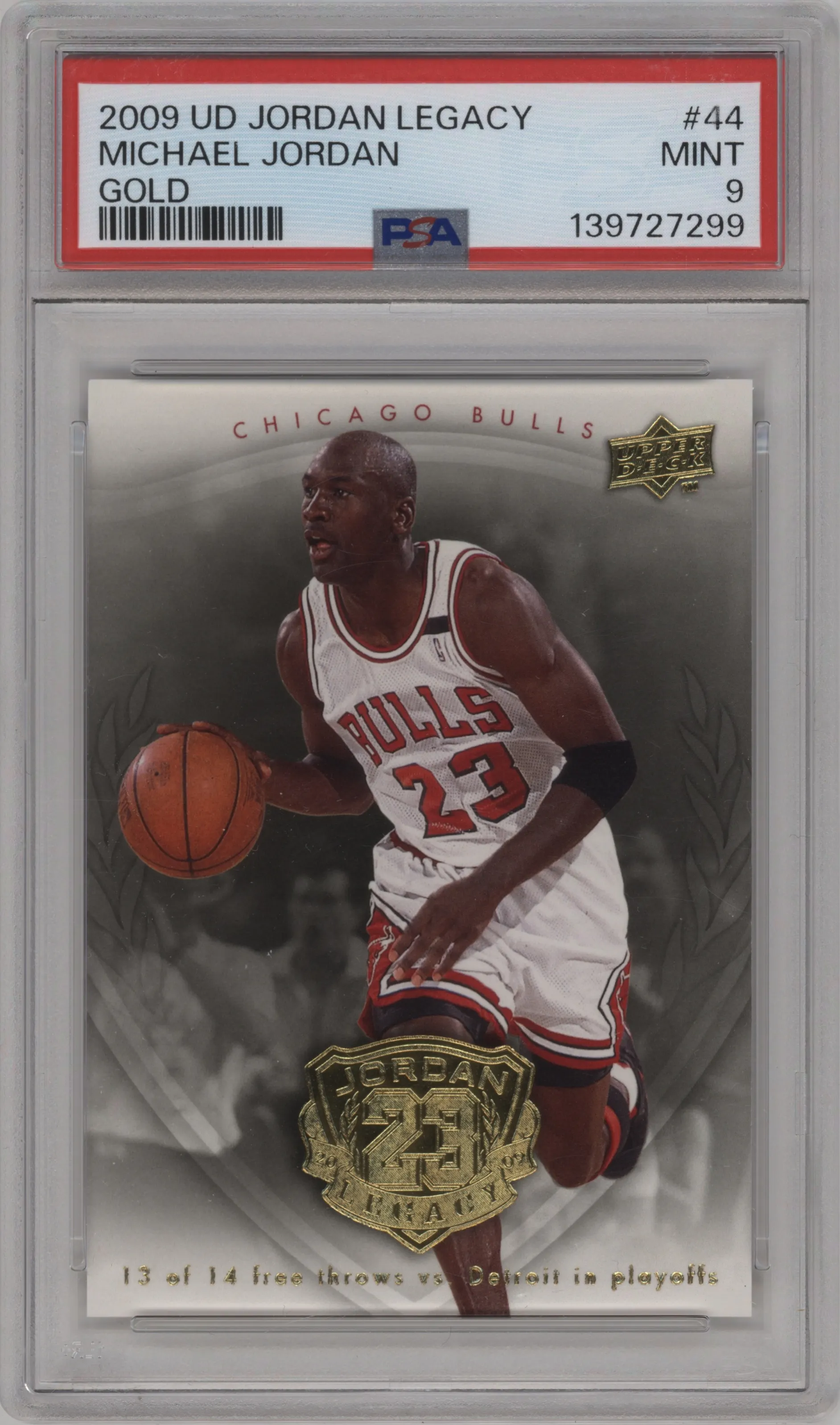 2009 Upper Deck Michael Jordan Legacy Collection Hall of Fame Edition Michael Jordan Gold PSA 9