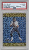 C.J. Stroud from the 2023 Panini Select set featuring a Gold Prizm parallel graded by PSA and given an overall grade of 9.