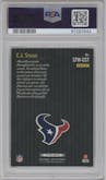 C.J. Stroud from the 2023 Panini Select set featuring a Gold Prizm parallel graded by PSA and given an overall grade of 9.