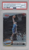 Anthony Edwards from the 2023-24 Panini Hoops Premium Stock set featuring a Silver parallel graded by PSA and given an overall grade of 10.