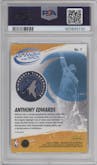 Anthony Edwards from the 2023-24 Panini Hoops Premium Stock set featuring a Silver parallel graded by PSA and given an overall grade of 10.