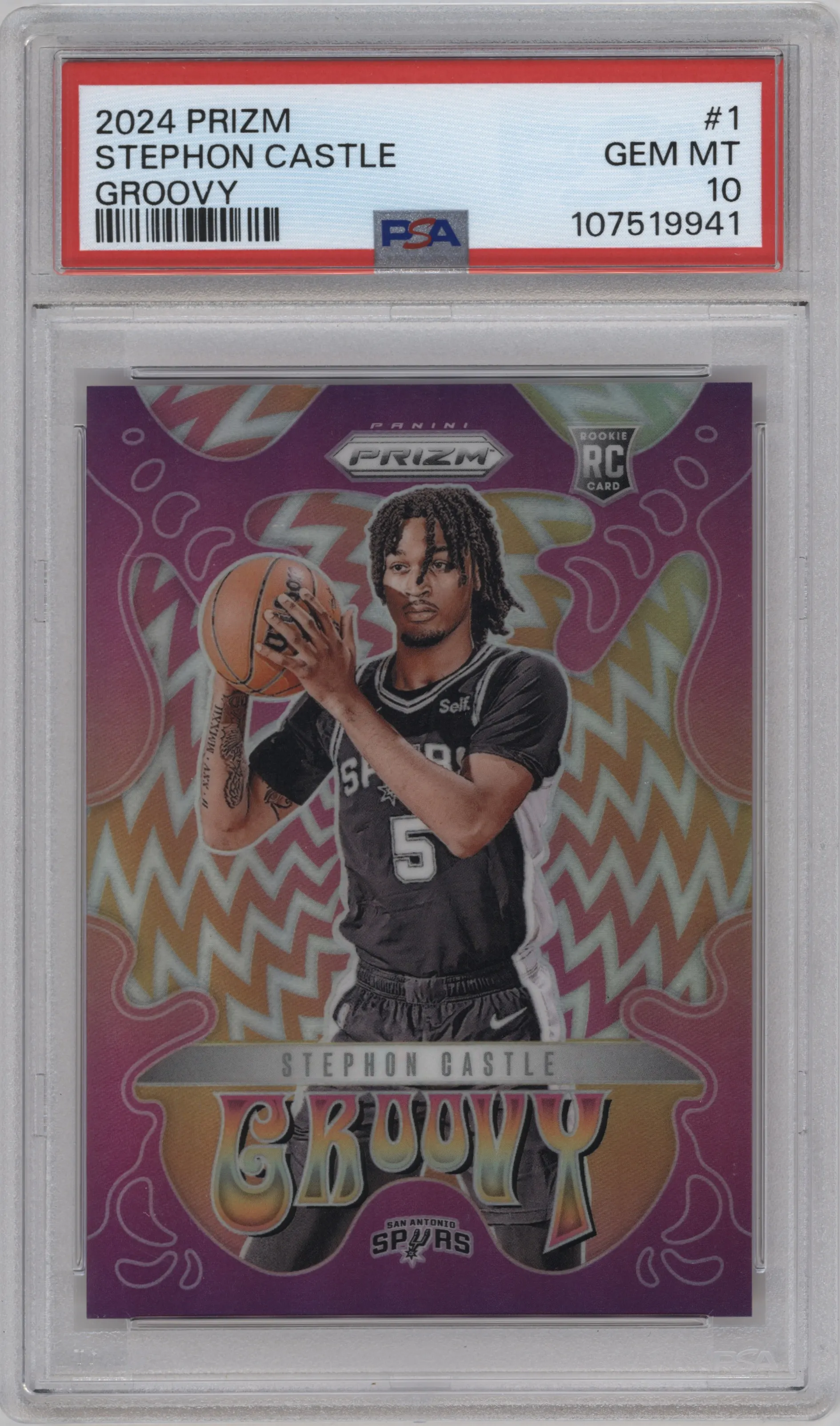 2024 Panini Prizm Groovy Stephon Castle PSA 10