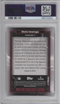 Shota Imanaga from the 2024 Topps Cosmic Chrome set graded by PSA and given an overall grade of 10.
