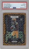 Jayden Reed from the 2023 Panini Prizm set featuring a Lazer parallel graded by PSA and given an overall grade of 10.