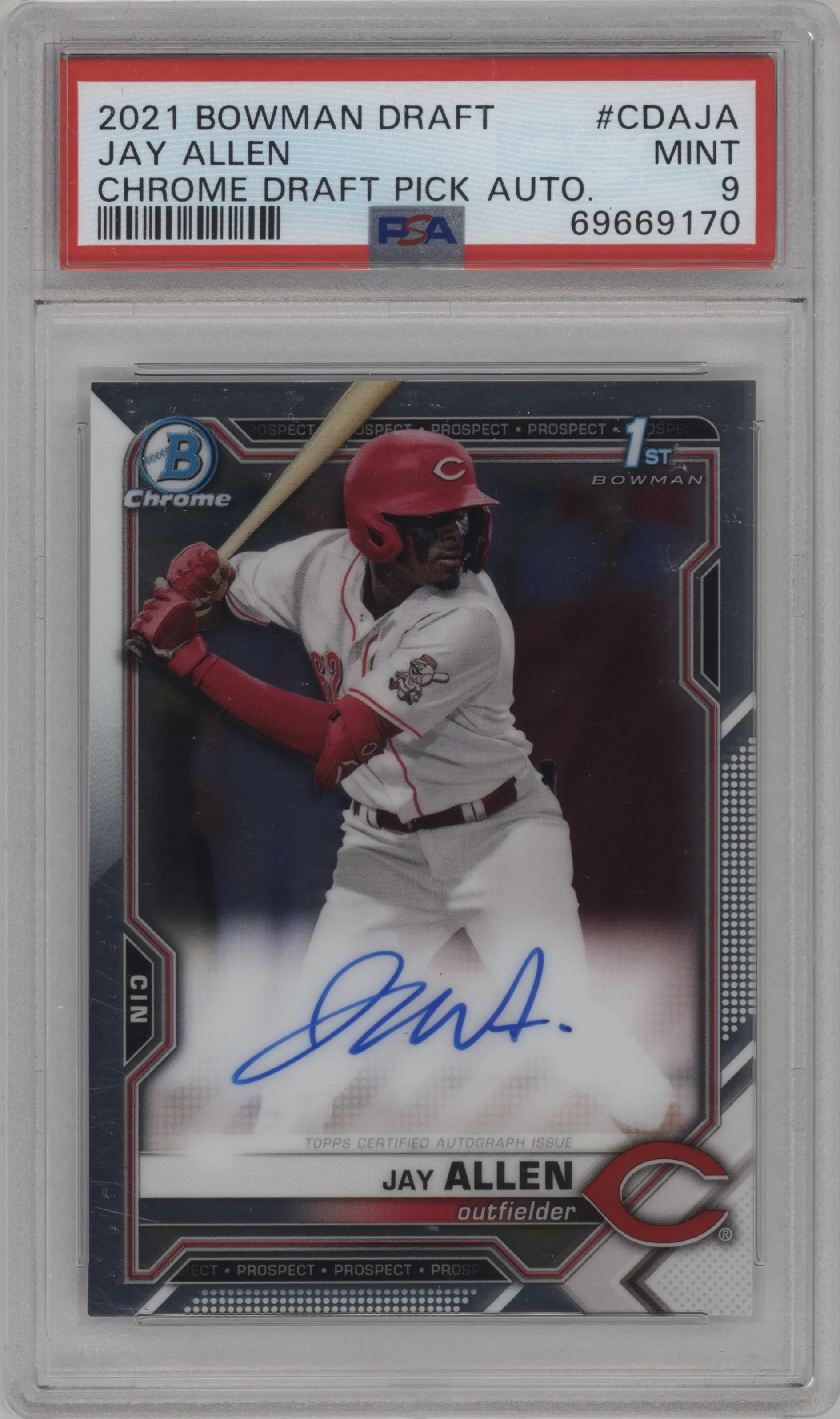 2021 Bowman Draft Chr.DP Auto Jay Allen PSA 9