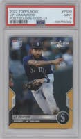 J.P. Crawford from the 2022 Topps Now Postseason set featuring a Gold parallel graded by PSA and given an overall grade of 9.