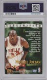 Michael Jordan from the 1995-96 Skybox Premium set graded by PSA and given an overall grade of 7.