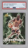 Michael Jordan from the 1995-96 Skybox Premium set graded by PSA and given an overall grade of 7.