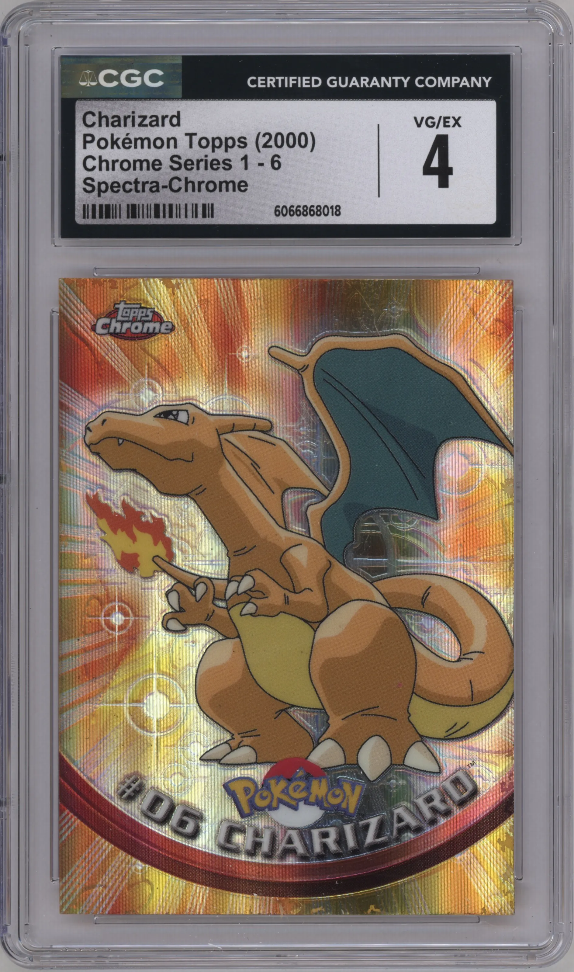 2000 Pokemon Topps Chrome Charizard Spectra #06 CGC 4