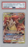 Charizard/Braixen GX from the 2019 Pokemon S&M  set graded by PSA and given an overall grade of 8.