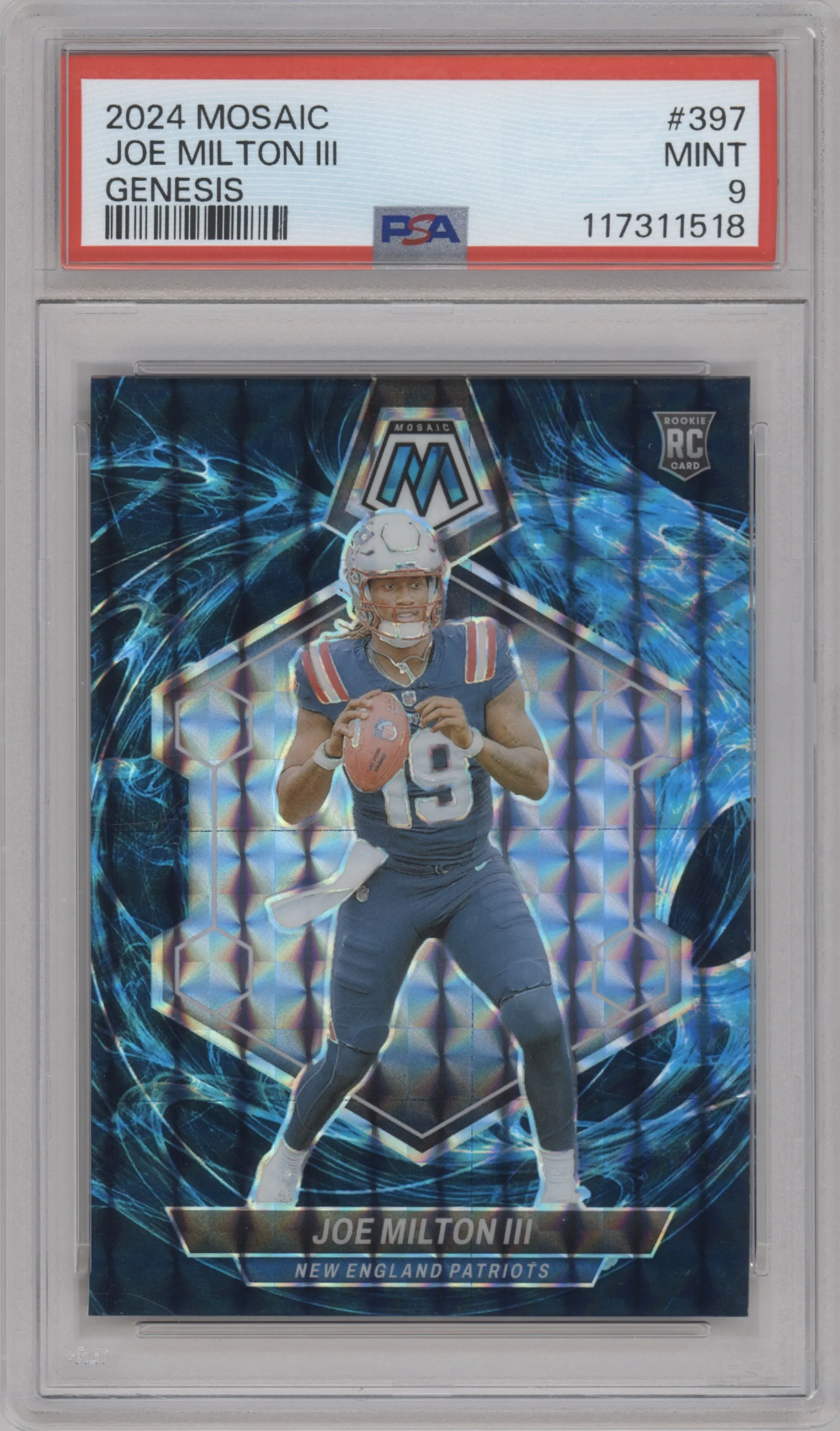 2024 Panini Mosaic Joe Milton III Genesis PSA 9