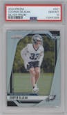 Cooper DeJean from the 2024 Panini Prizm set featuring a Silver Prizm parallel graded by PSA and given an overall grade of 10.