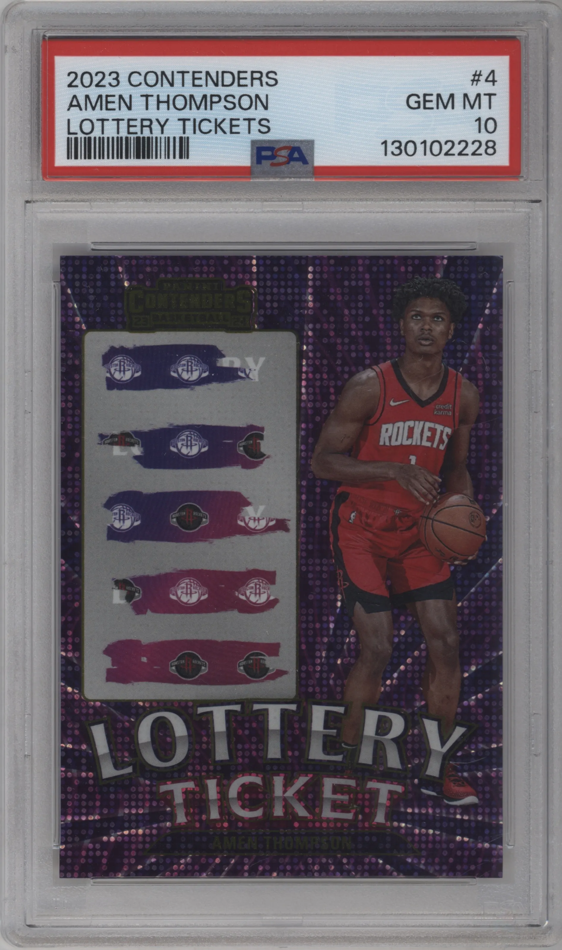 2023 Panini Contenders Lottery Ticket Amen Thompson #4 PSA 10