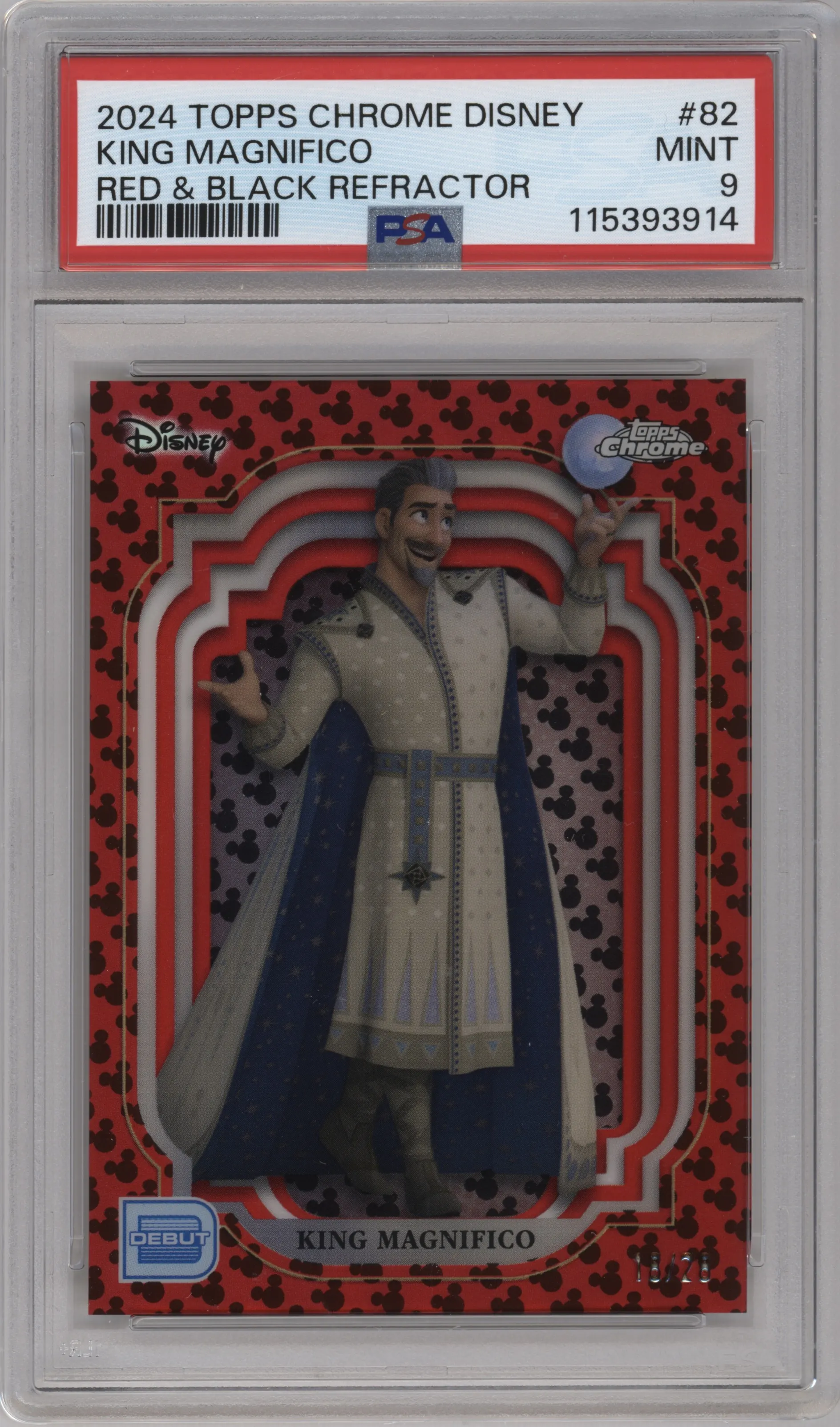 2024 Topps Chrome Disney King Magnifico Red and Black Refractor #82 PSA 9