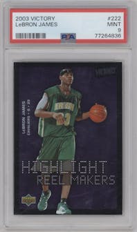 Lebron James from the 2003 Upper Deck Victory set graded by PSA and given an overall grade of 9.
