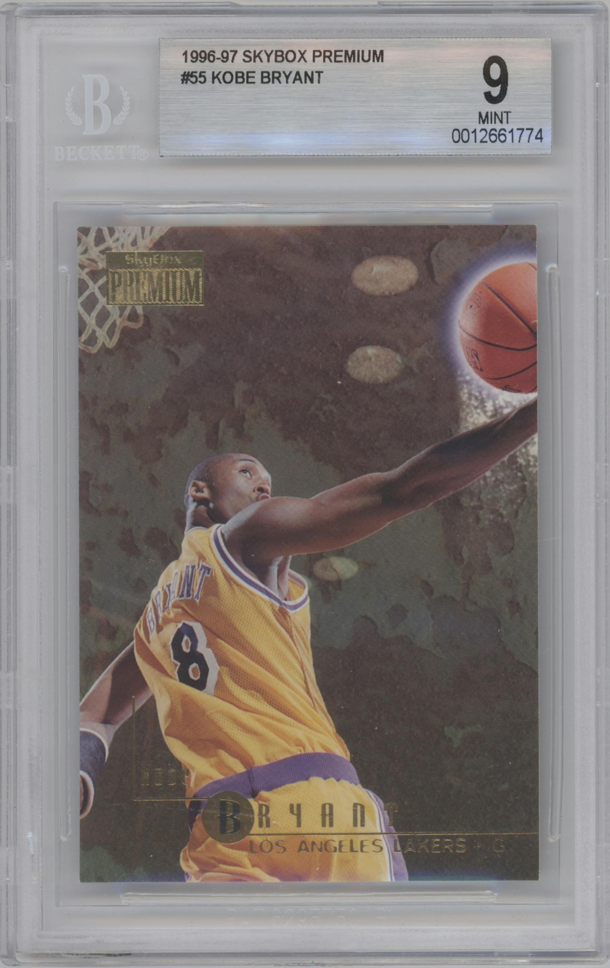 Kobe Bryant  from the 1996-97 Skybox Premium set graded by Beckett and given an overall grade of 9.