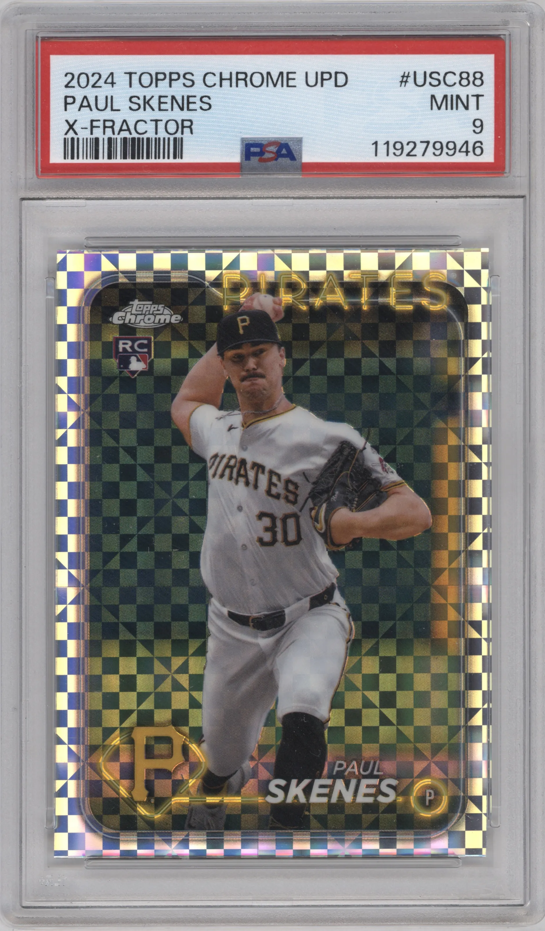 2024 Topps Chrome Update Paul Skenes X-Fractor PSA 9