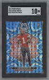 Xavier Worthy from the 2024 Panini Mosaic set featuring a Reactive Blue parallel graded by SGC and given an overall grade of 10.