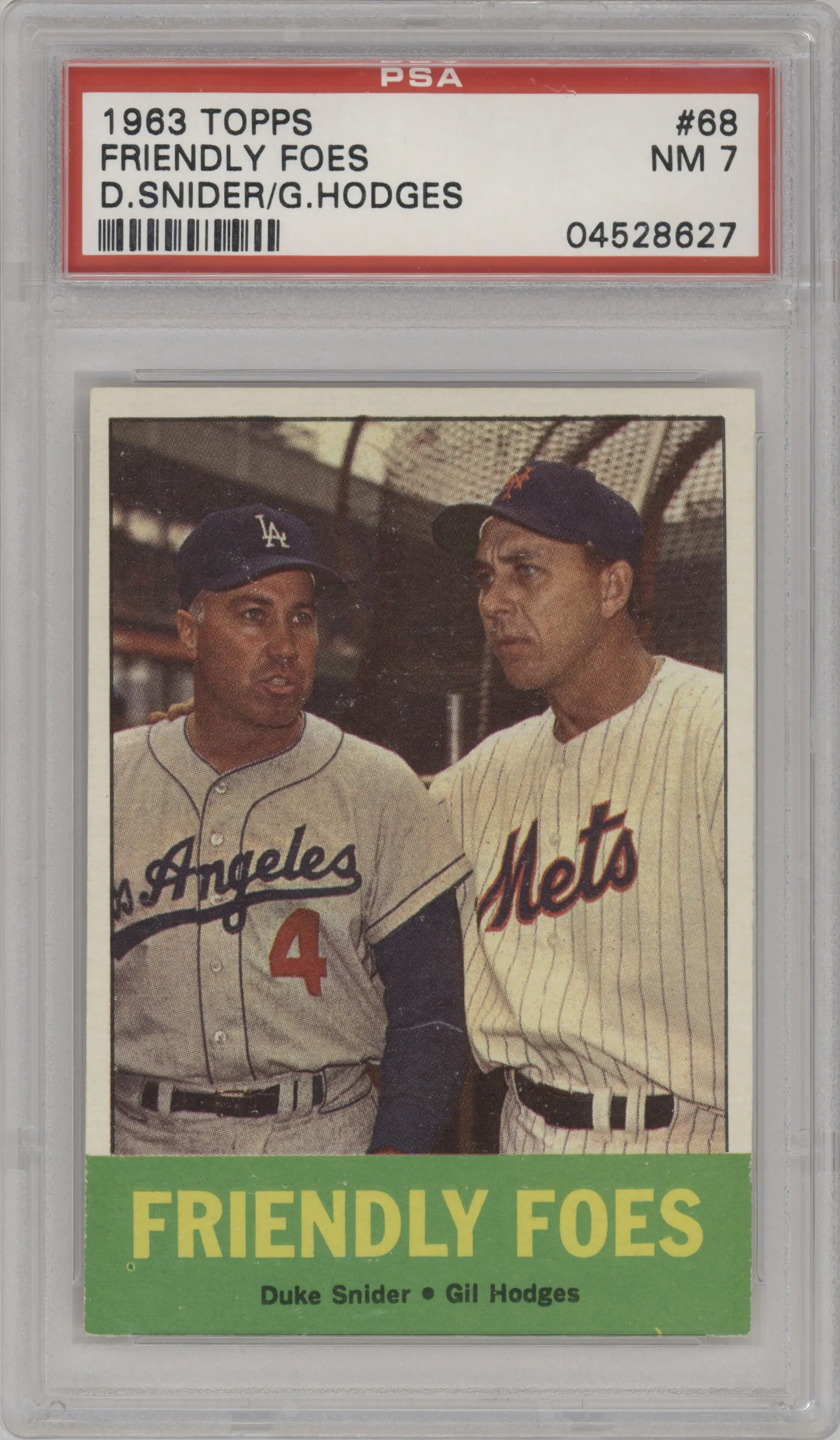 1963 Topps Duke Snider / Gil Hodges #68 PSA 7