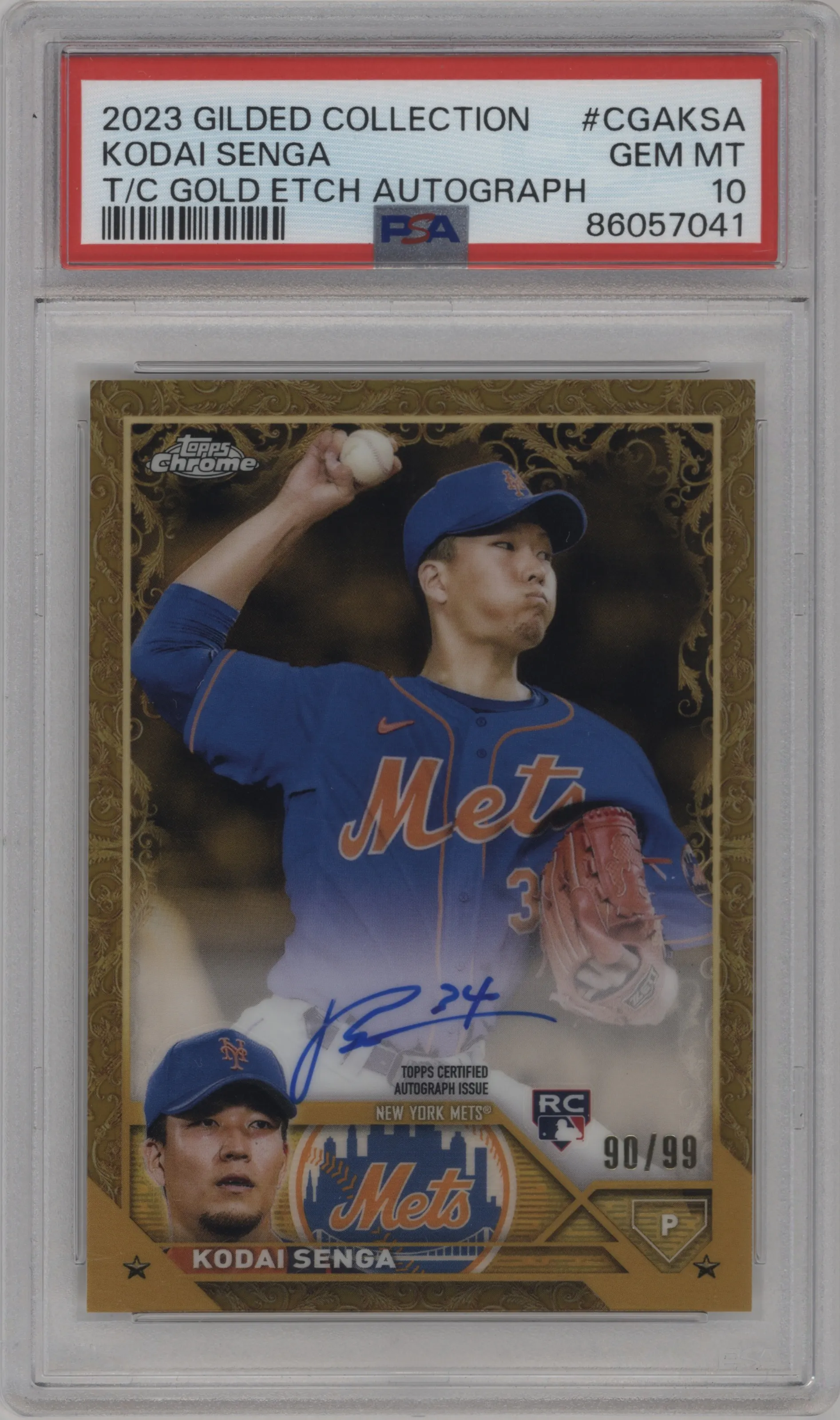 2023 Topps Gilded Collection Gold Etch Auto Kodai Senga PSA 10
