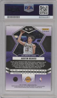 Austin Reaves from the 2021-22 Panini Mosaic  set featuring a Red Mosaic parallel graded by PSA and given an overall grade of 10.