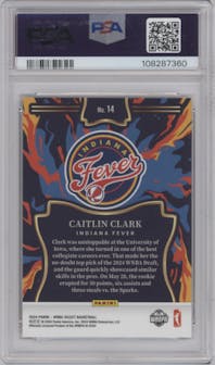 Caitlin Clark from the 2024 Panini Select WNBA set graded by PSA and given an overall grade of 10.