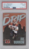 Joe Burrow from the 2021 Panini Prestige set graded by PSA and given an overall grade of 9.