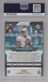 Tua Tagovailoa from the 2020 Panini Prizm set featuring a Green Scope parallel graded by PSA and given an overall grade of 9.
