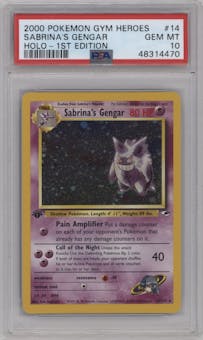 Sabrina's Gengar from the 2000 Pokemon GH set graded by PSA and given an overall grade of 10.