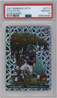 Kyle Pitts from the 2021 Panini Donruss Optic set graded by PSA and given an overall grade of 10.