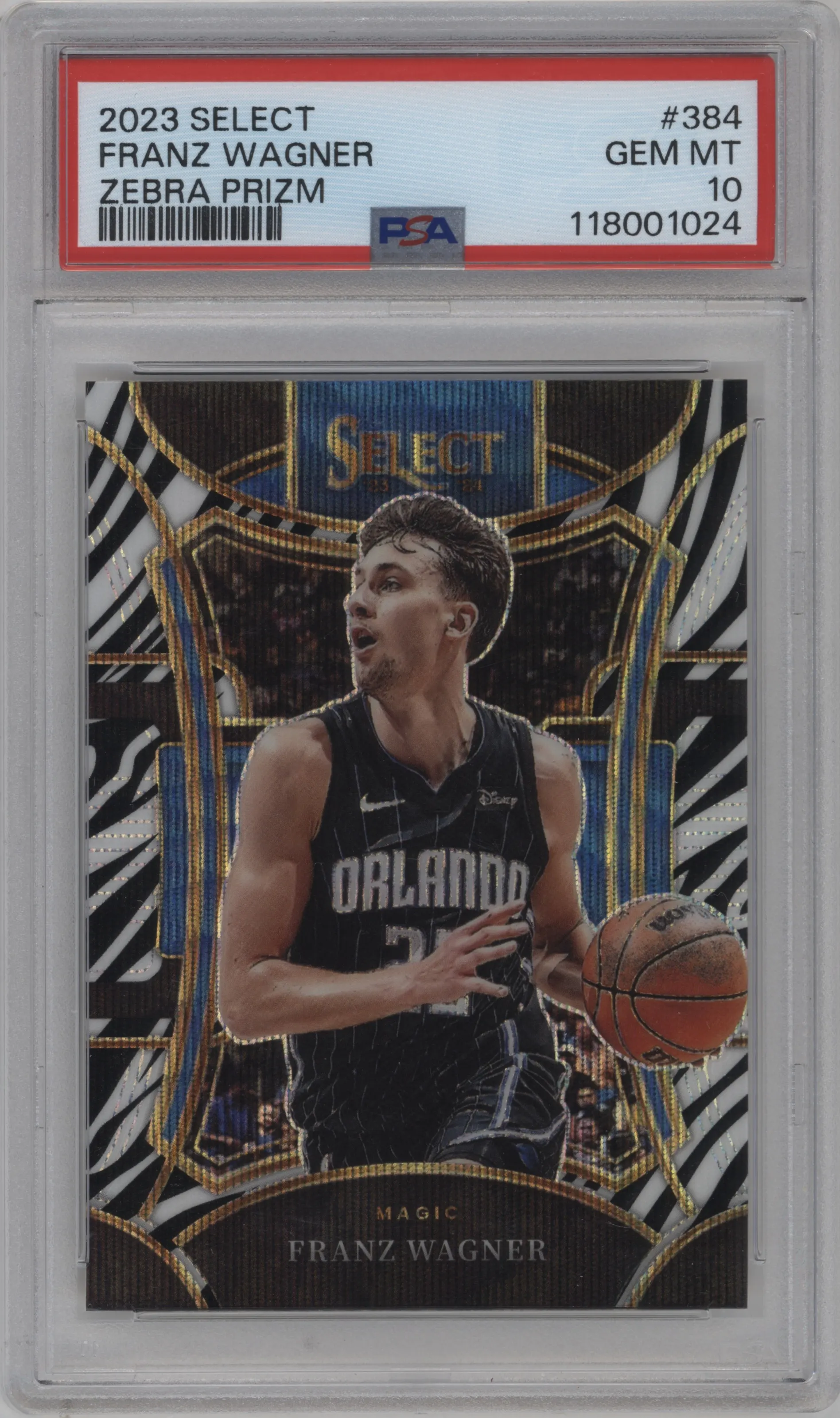 2023 Panini Select Mezzanine Franz Wagner Zebra Prizm #384 PSA 10