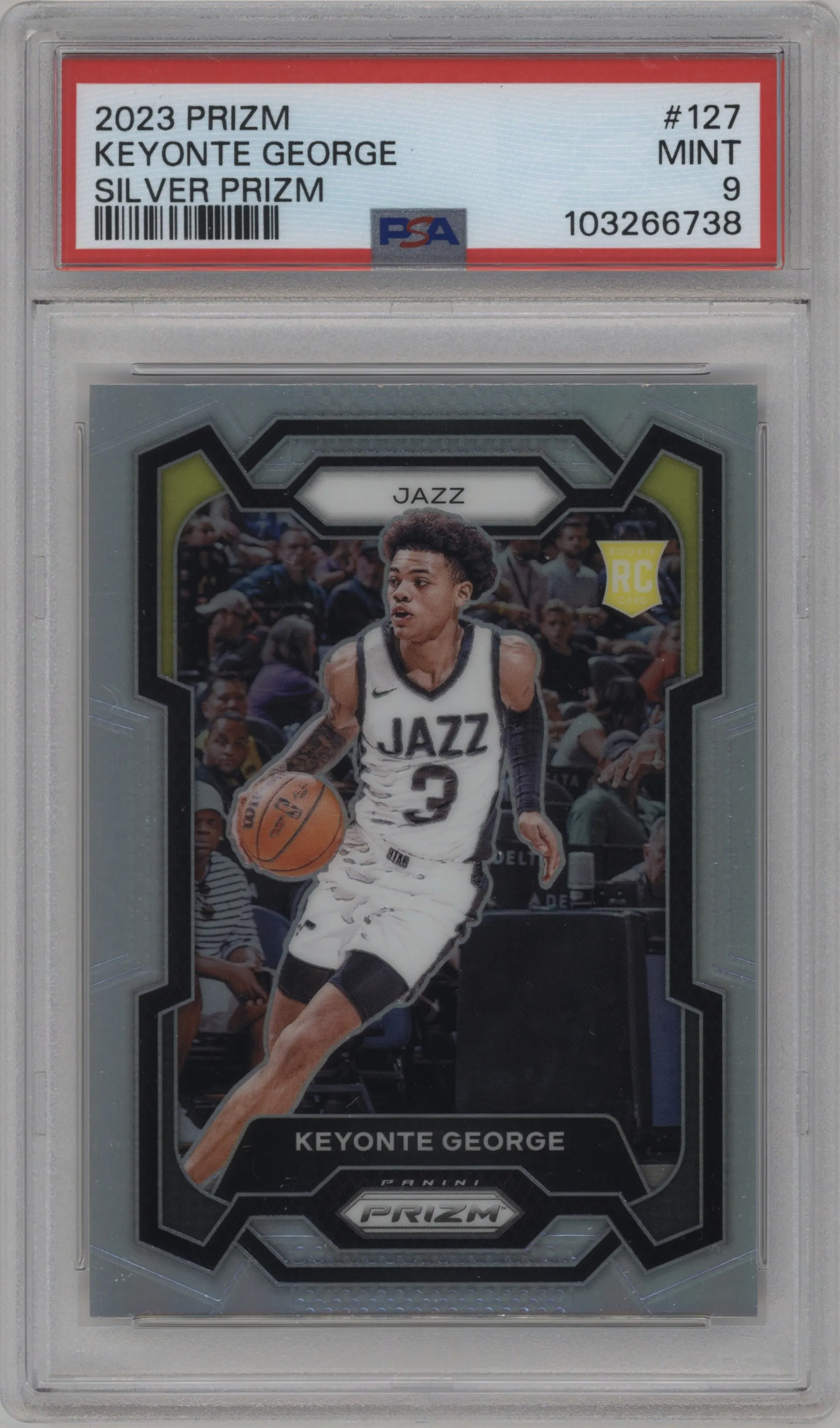 2023 Panini Prizm Keyonte George Silver Prizm #127 PSA 9