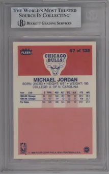 Michael Jordan from the 1986-87 Fleer set graded by Beckett and given an overall grade of 9.